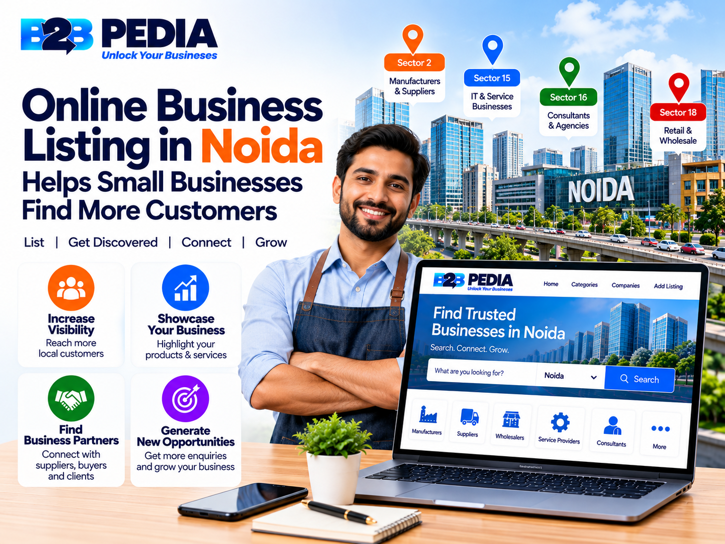 How Online Business Listing in Noida Helps Small Businesses Find More Customers 