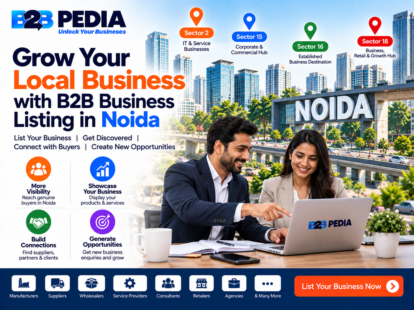 Grow Your Local Business with B2B Business Listing in Noida