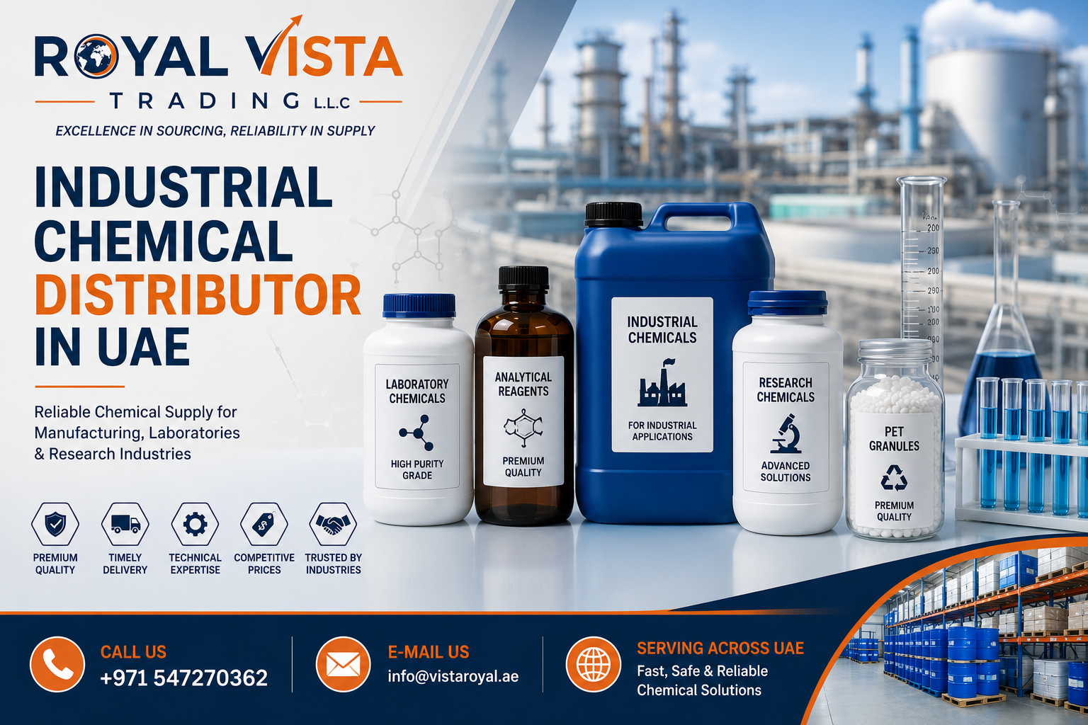 Industrial Chemical Distributor UAE Reliable Chemical Supply for Manufacturing & Research
