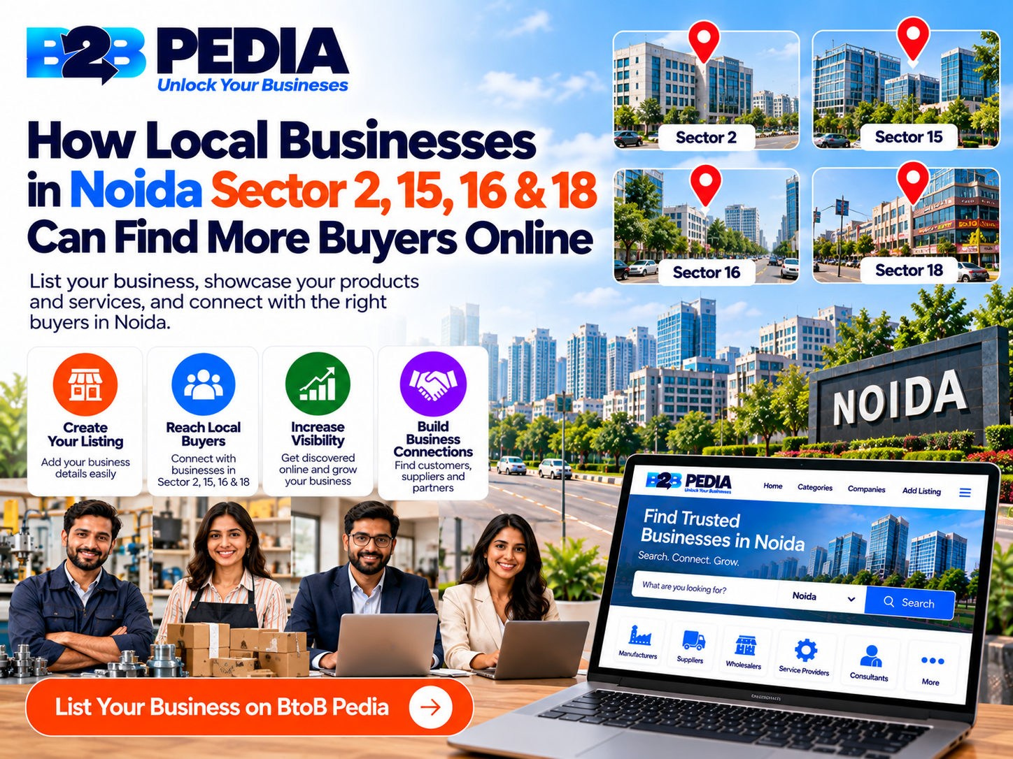 How Local Businesses in Noida Sector 2, 15, 16 & 18 Can Find More Buyers Online