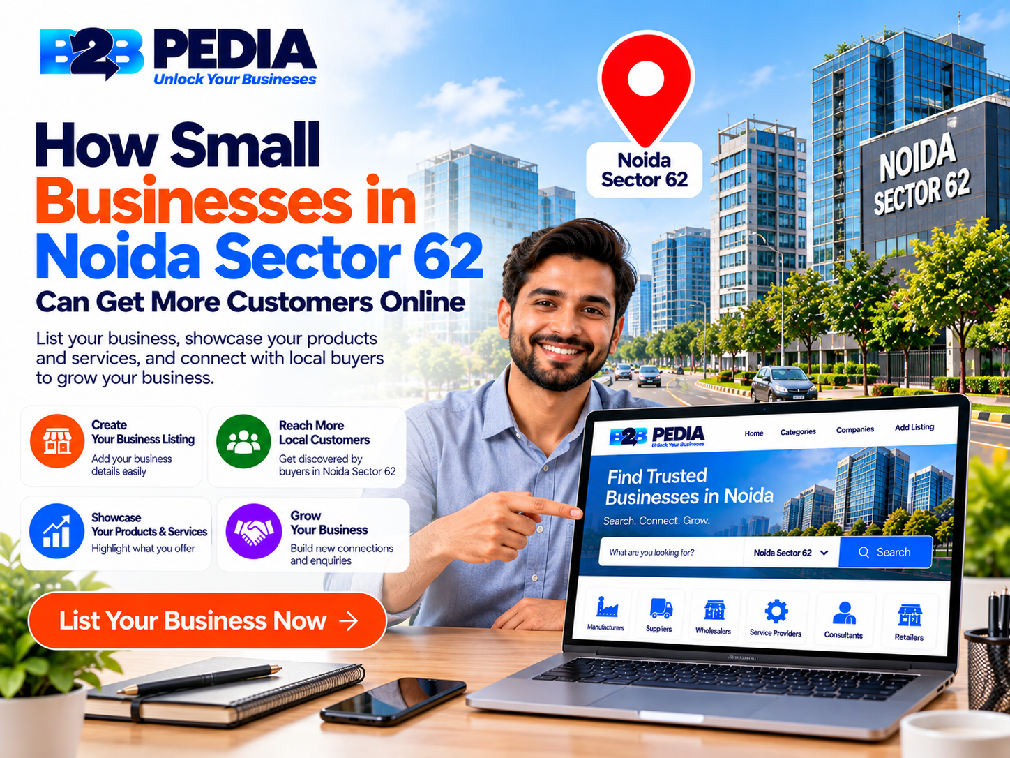How Small Businesses in Noida Sector 62 Can Get More Customers Online
