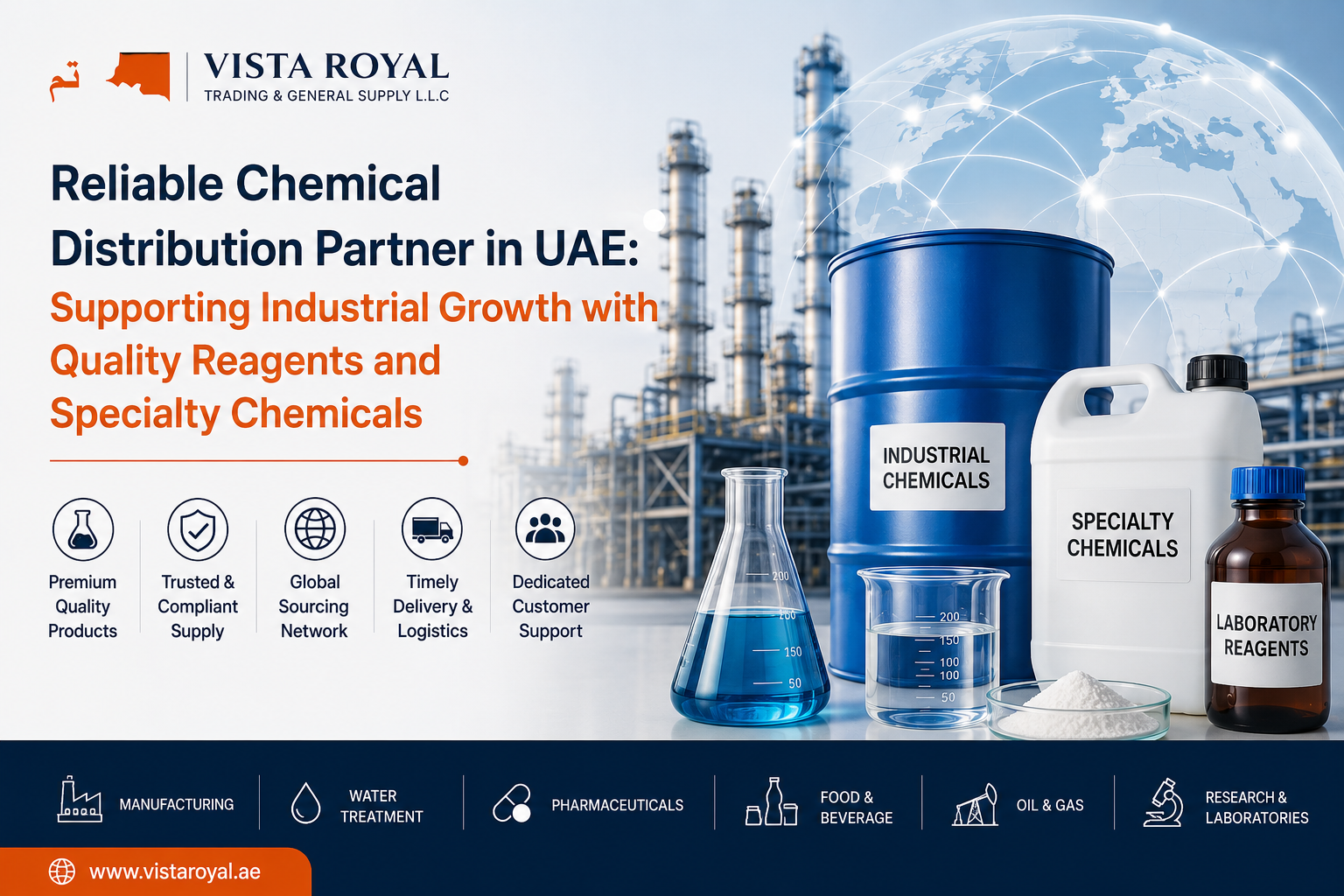 Reliable Chemical Distribution Partner in UAE: Supporting Industrial Growth with Quality Reagents and Specialty Chemicals